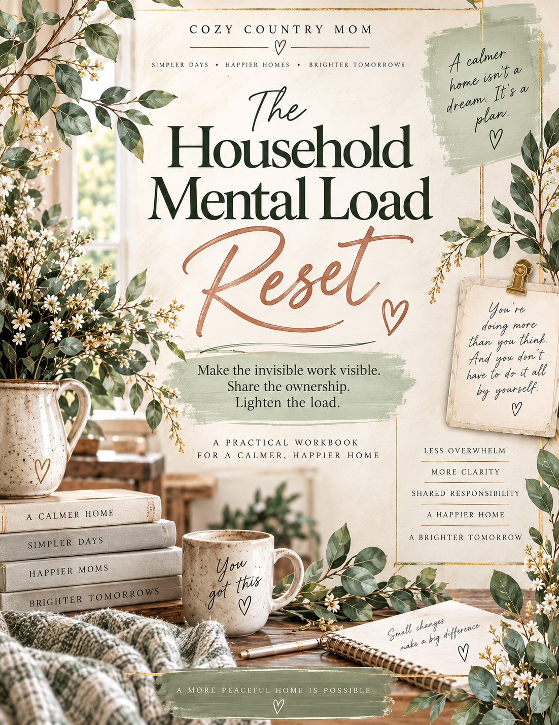 Cover page from The Household Mental Load Reset workbook